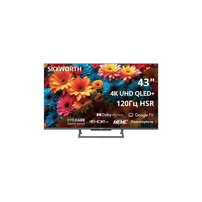 Телевизор SKYWORTH 43Q67H, 43 (108 см), QLED, 3840x2160, 4K, 169, Google TV, Wi-Fi