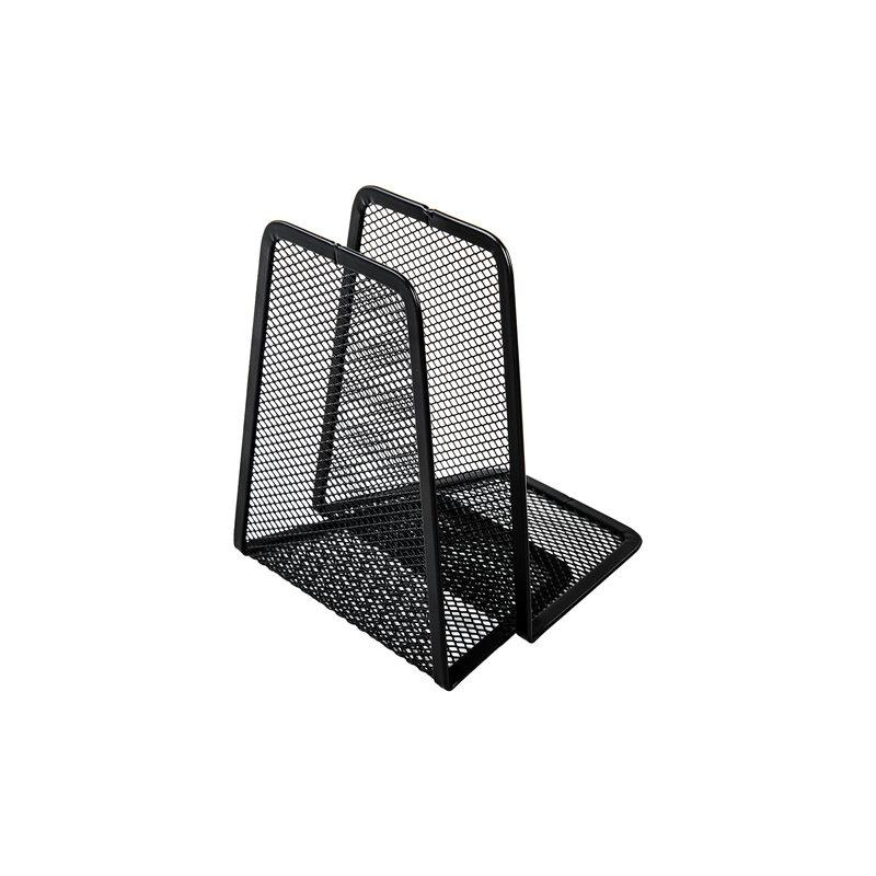 Держатель (ограничитель) подставка для книг BRAUBERG Germanium Mesh, КОМПЛЕКТ 2 штуки, металл, 237977