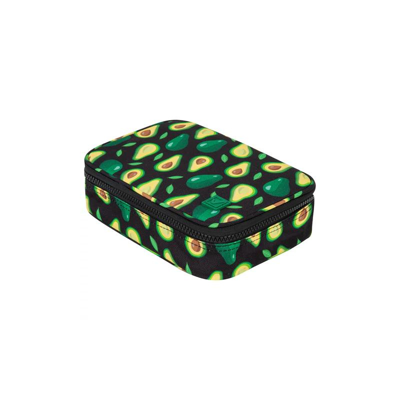 Пенал-косметичка BRAUBERG БОЛЬШОЙ, 1 отделение, 1 откидная планка, ткань, 21x15x6 см, Avocado, 270706