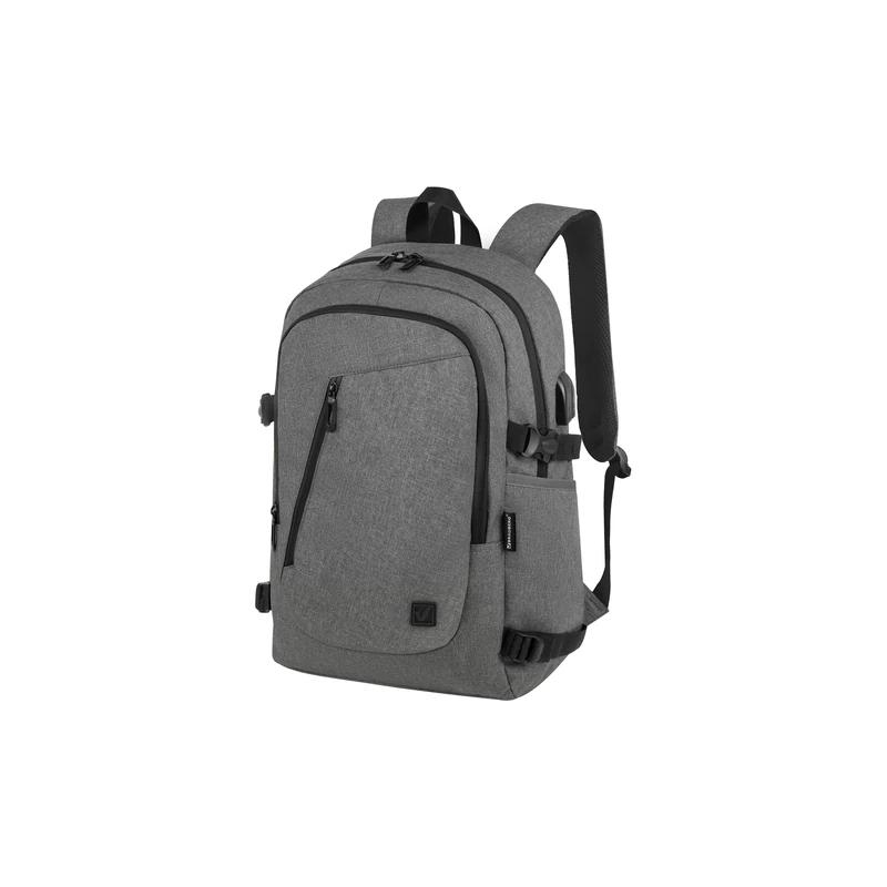 Рюкзак BRAUBERG URBAN универсальный, с отделением для ноутбука, USB-порт, Charge, серый, 46х31х15 см, 271655