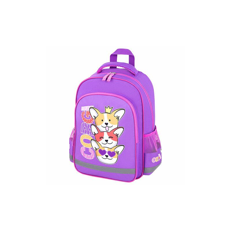 Рюкзак ПИФАГОР SCHOOL, 1 отделение, 3 кармана, Corgi queen, 38x28х14 см, 272085