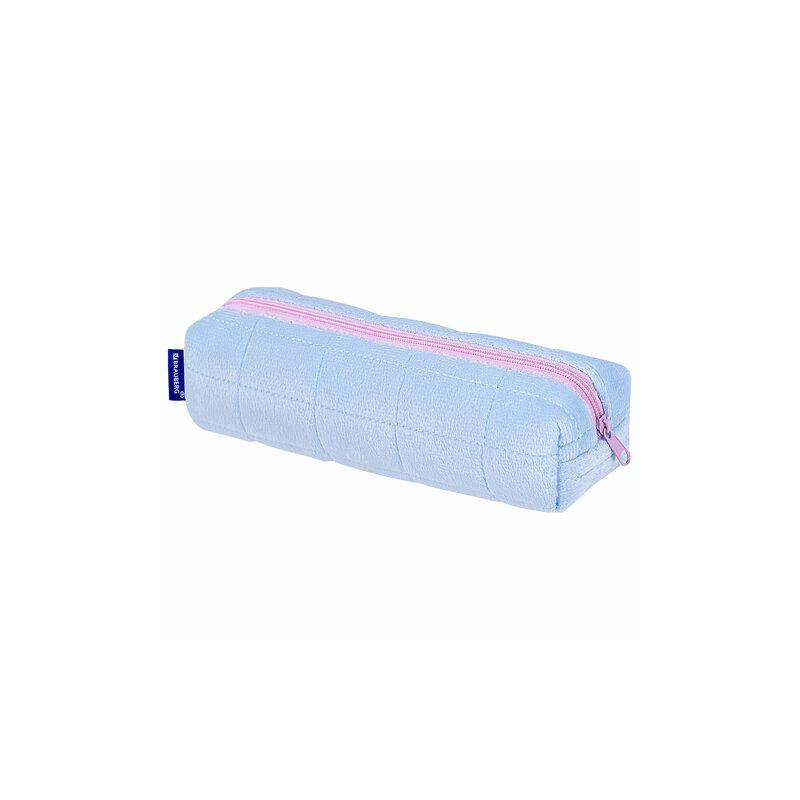 Пенал BRAUBERG мех, 21х6х6 см, голубой/розовый