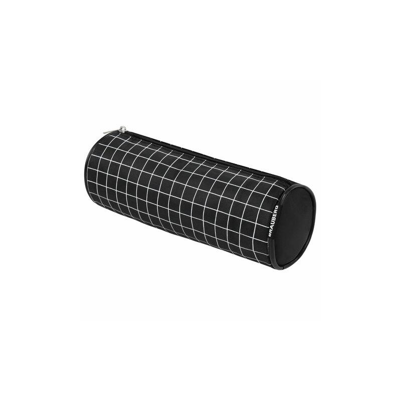 Пенал-косметичка BRAUBERG Checkered, черный, 20х7х7см, 272298