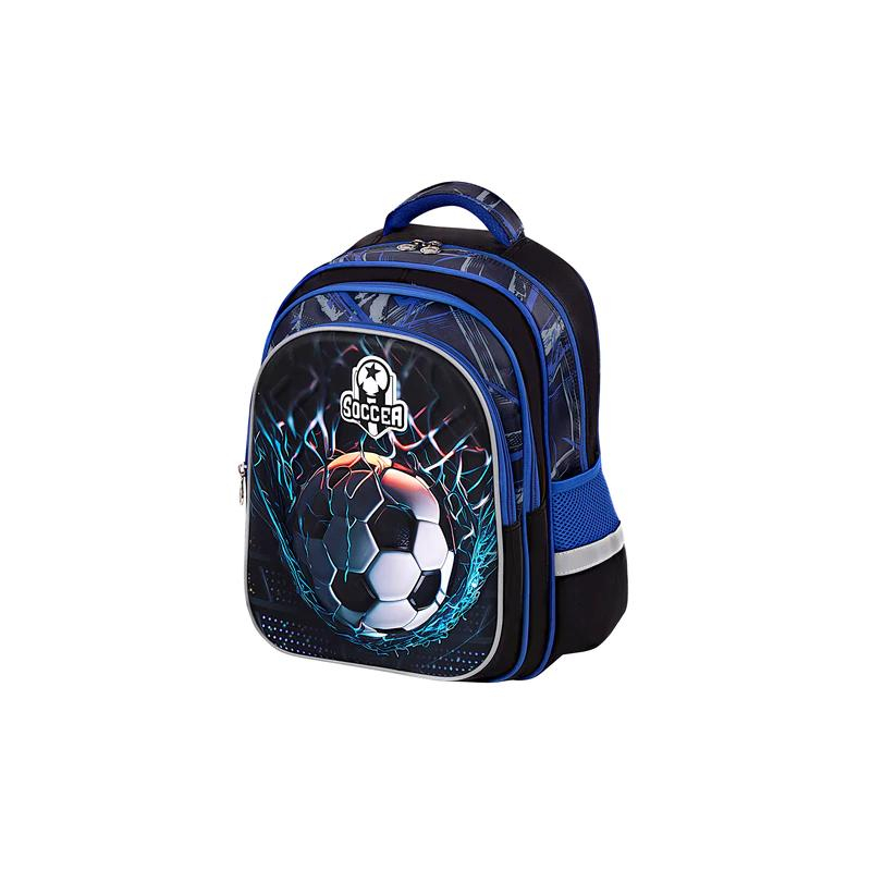Рюкзак BRAUBERG KIDS FLOSSY, 2 отделения, 3 кармана, Soccer Club, 3D-панель, 40х28х18 см, 273181