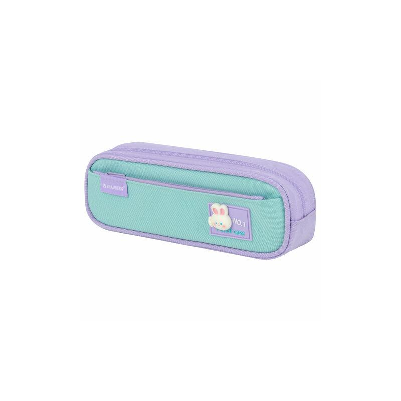 Пенал-футляр BRAUBERG 2 отделения, 3D-элемент, полиэстер, Cute bunny, 23х8х5 см, 273571