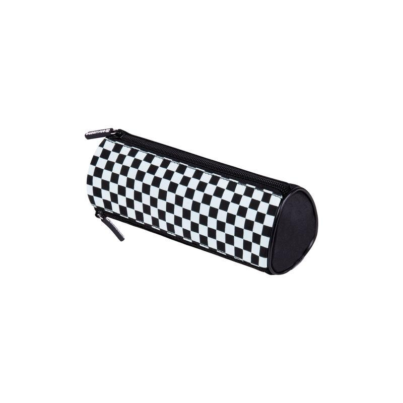 Пенал мягкий BRAUBERG 3 отделения, нейлон, 21х7х7 см, Black and White, 273582