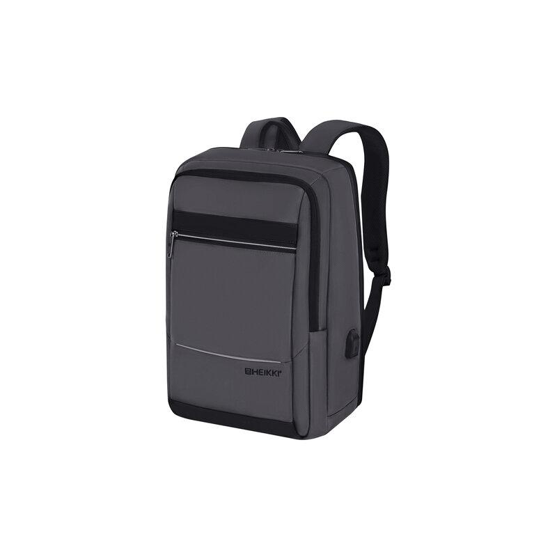 Рюкзак HEIKKI ELECT (ХЕЙКИ) универсальный, отделение для ноутбука, USB-порт, серый, 44х30х16 см, 273863