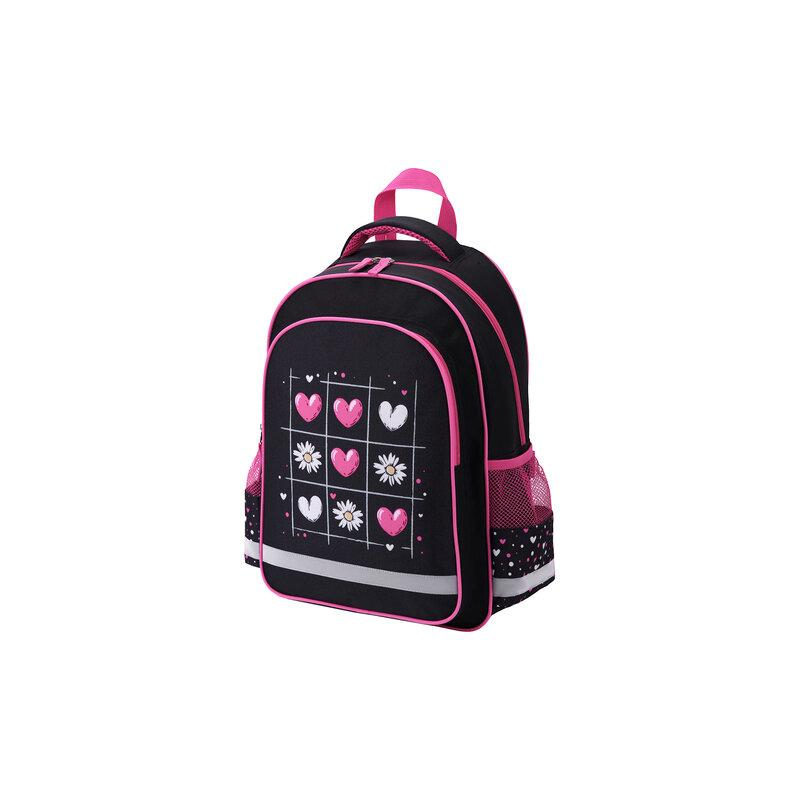 Рюкзак ПИФАГОР SCHOOL, 1 отделение, 3 кармана, Tic-tac-love, 38x28х14 см, 274438