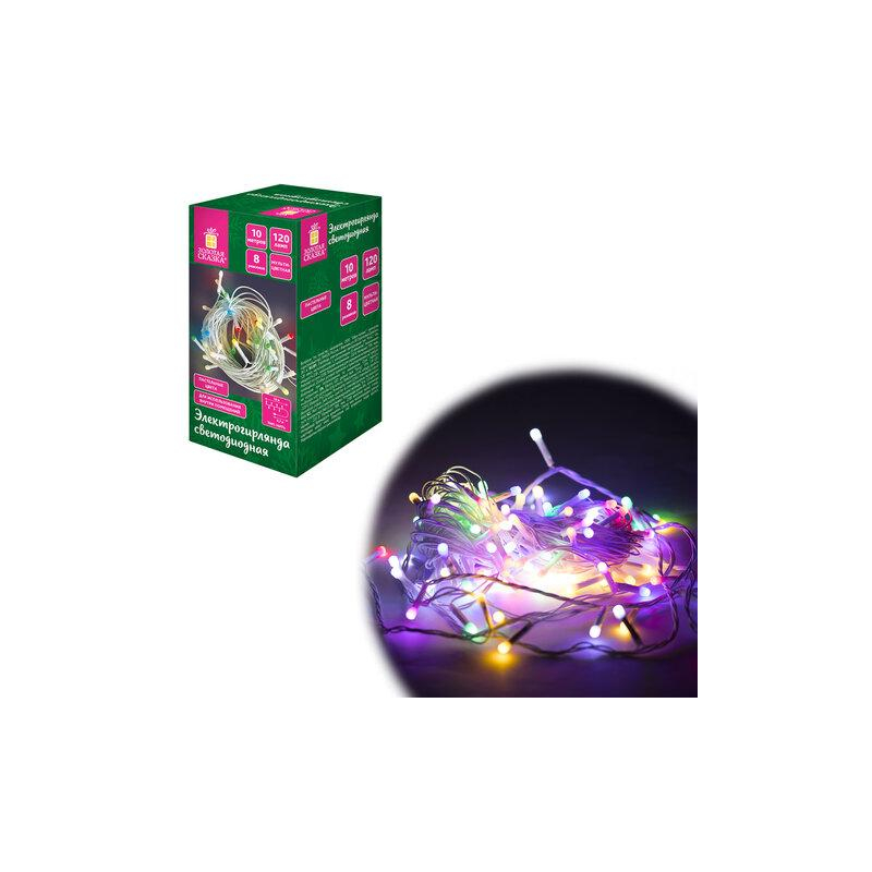 Электрогирлянда-нить комнатная Pastel, 10 м, 120 LED, мультицветная, 220 V, контроллер, ЗОЛОТАЯ СКАЗКА 592472