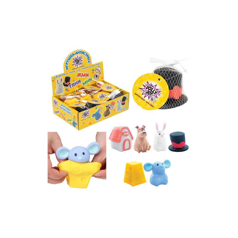 Игрушка-антистресс ШЛЯПА, СЫР, ДОМИК 6 см, ассорти 3 вида, дисплей, JOLLY JOT (ДЖОЛЛИ ДЖОТ), 665767