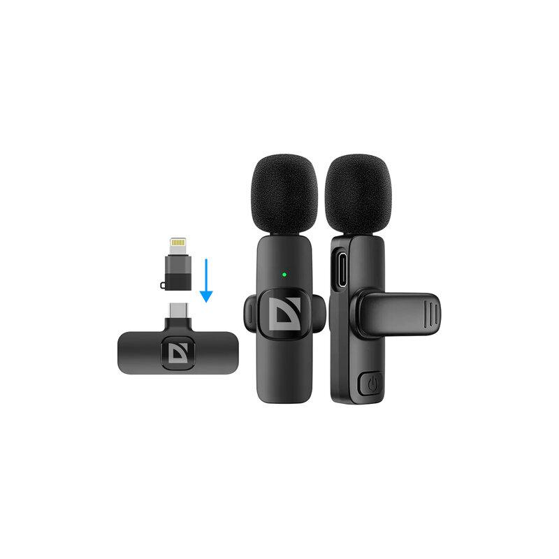 Микрофон беспроводной петличный Defender Talky-138, 64 дБ, 2 микрофона, адаптер, черный, 64152