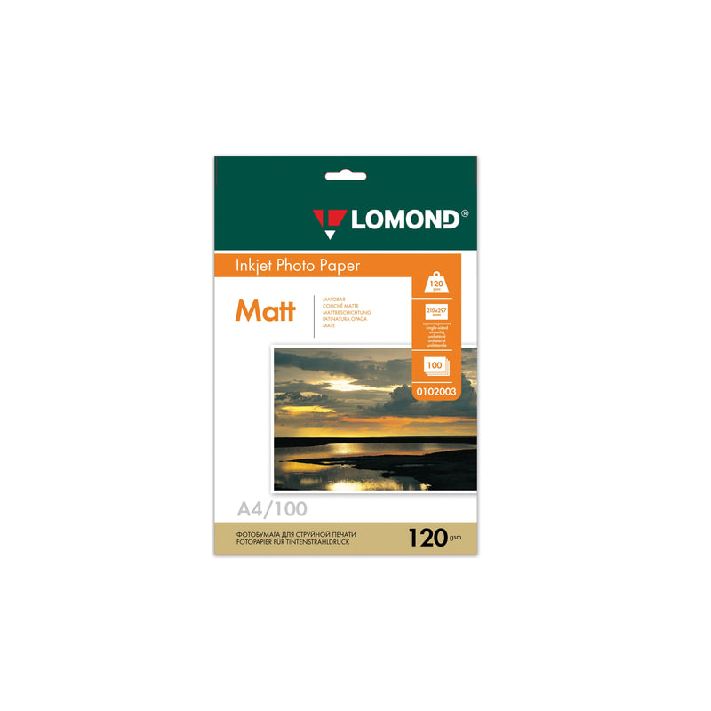 Lomond A4 120г/м2 матовая (100л) (0102003), 360333