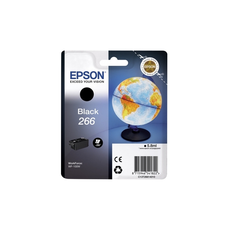 Картридж струйный Epson T266 черный (C13T26614010)