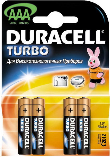 Duracell Батарейка LR03 Turbo AAA (1шт.)