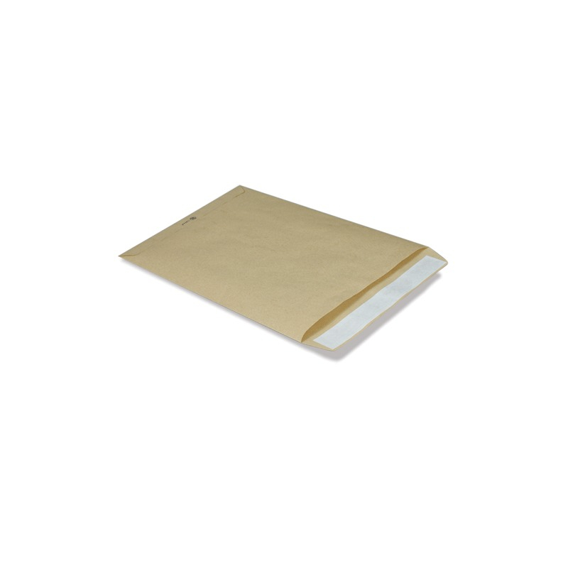 КУРТ Конверт-пакет В4 плоский, 250х353 мм, из крафт-бумаги, с отрывной полосой, на 140 листов, 380090