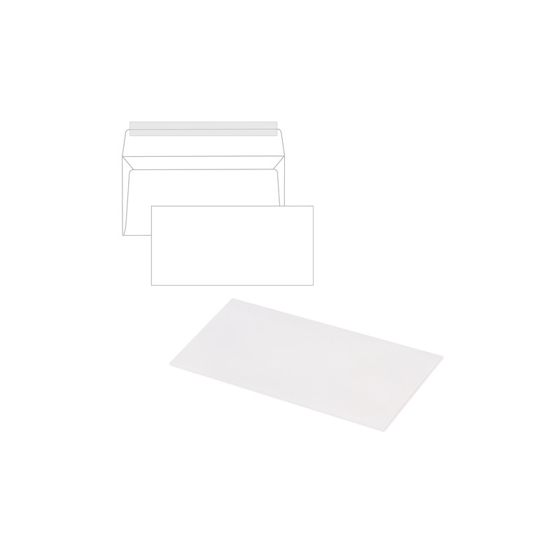РОДИОН ПРИНТ Конверты Е65, комплект 1000 шт., отрывная полоса STRIP, белые, 110х220 мм