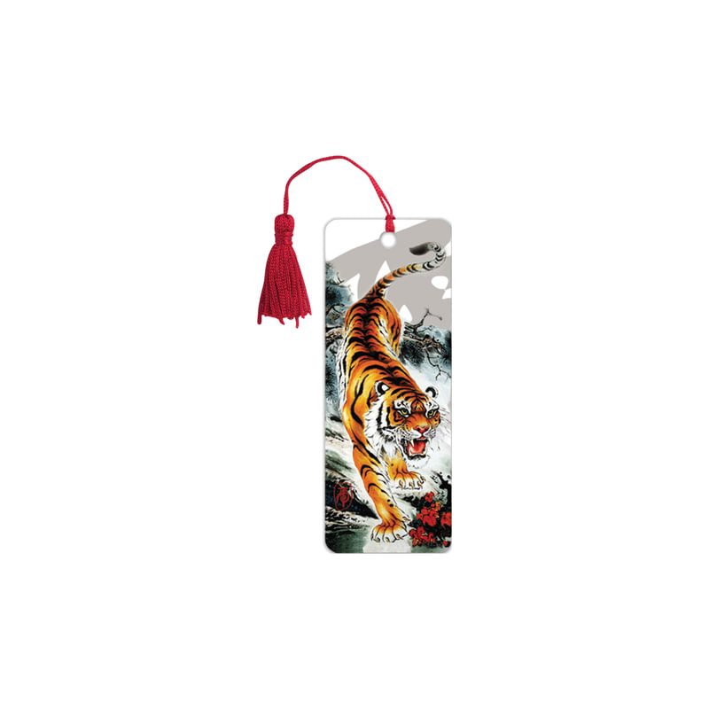Закладка для книг 3D, BRAUBERG объемная, "Бенгальский тигр", с декоративным шнурком-завязкой, 125755