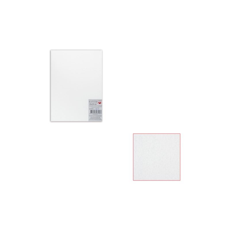 ПОДОЛЬСК-АРТ-ЦЕНТР Белый картон грунтованный для живописи, 25х35 см, толщина 2 мм, акриловый грунт, двусторонний