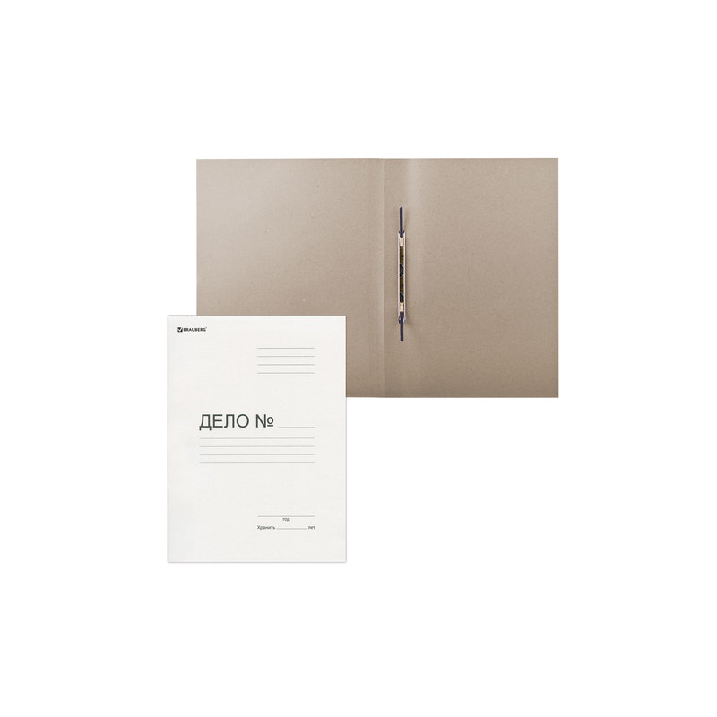 Скоросшиватель картонный BRAUBERG плотный картон, белый, до 200 листов, 127821