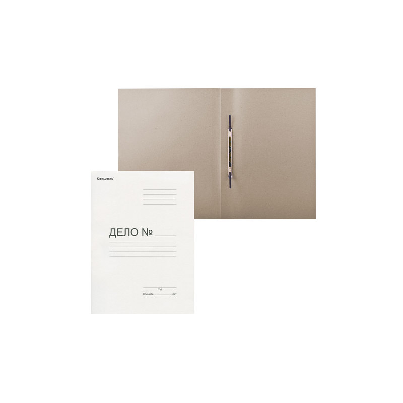 Скоросшиватель картонный мелованный BRAUBERG гарантированная плотность 440 г/м2, до 200 листов, 128 987