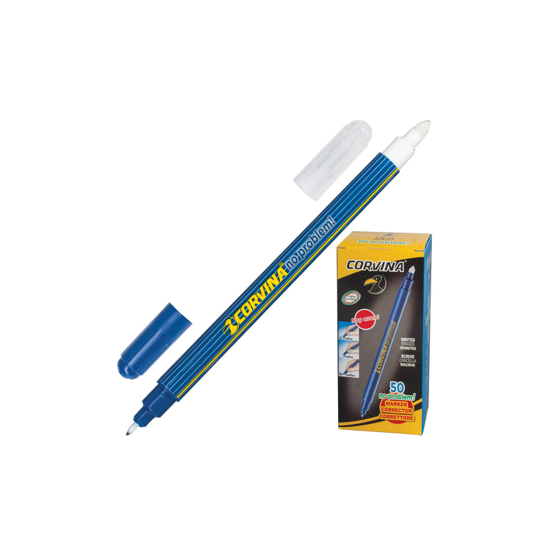 Ручка стираемая капиллярная CORVINA "No Problem", толщина письма 0,5 мм, синяя, 41425