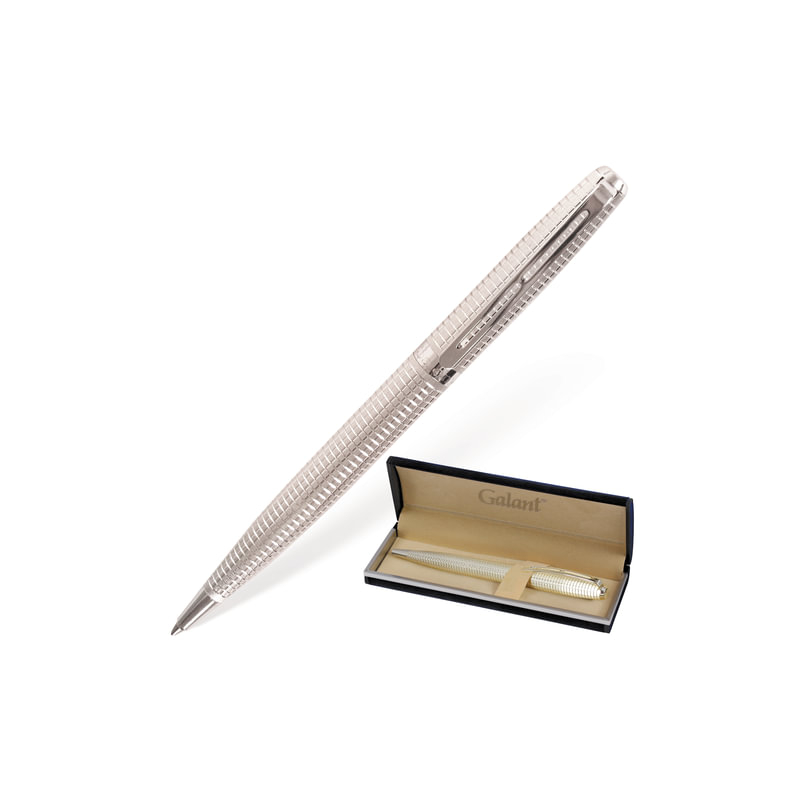 Ручка подарочная шариковая GALANT "Royal Platinum", корпус серебристый, хромированные детали, пишущий узел 0,7 мм, синяя