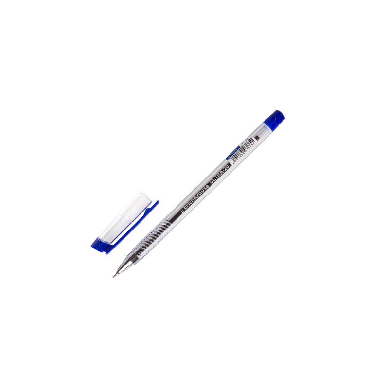 Ручка шариковая масляная ERICH KRAUSE "Ultra-20", корпус прозрачный, узел 0,7 мм, линия 0,26 мм, синяя, 13875