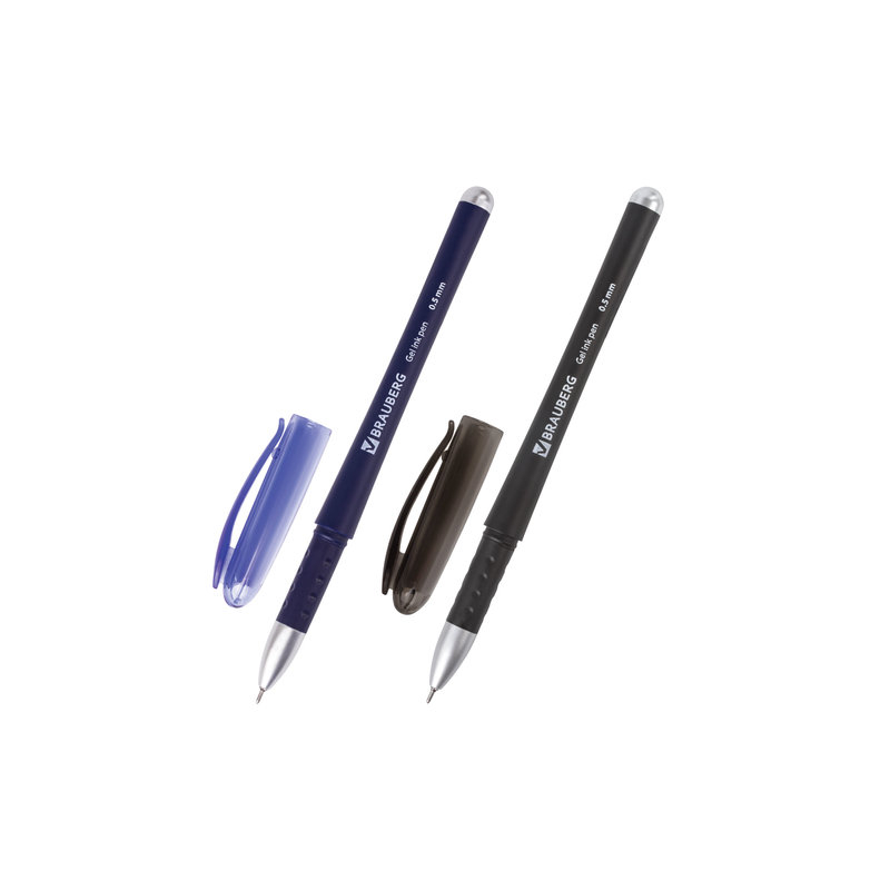 Ручки гелевые BRAUBERG набор 2 шт., "Impulse", узел 0,5 мм, линия 0,35 мм, подвес, (синяя, черная), 141304