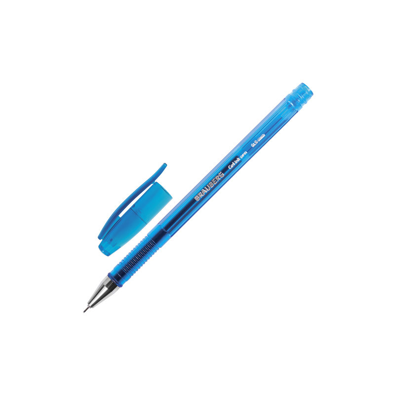 Ручка гелевая BRAUBERG "Income", корпус тонированный, игольчатый узел 0,5 мм, линия 0,35 мм, синяя, 141516