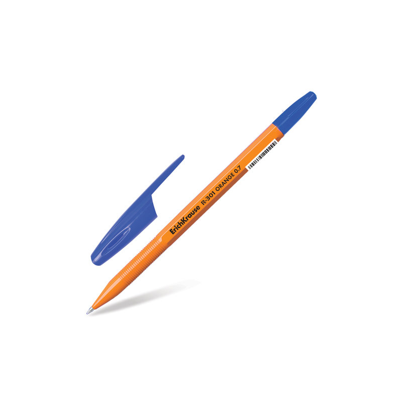 Ручка шариковая ERICH KRAUSE "R-301 Orange", корпус оранжевый, узел 0,7 мм, линия 0,35 мм, синяя, 43194