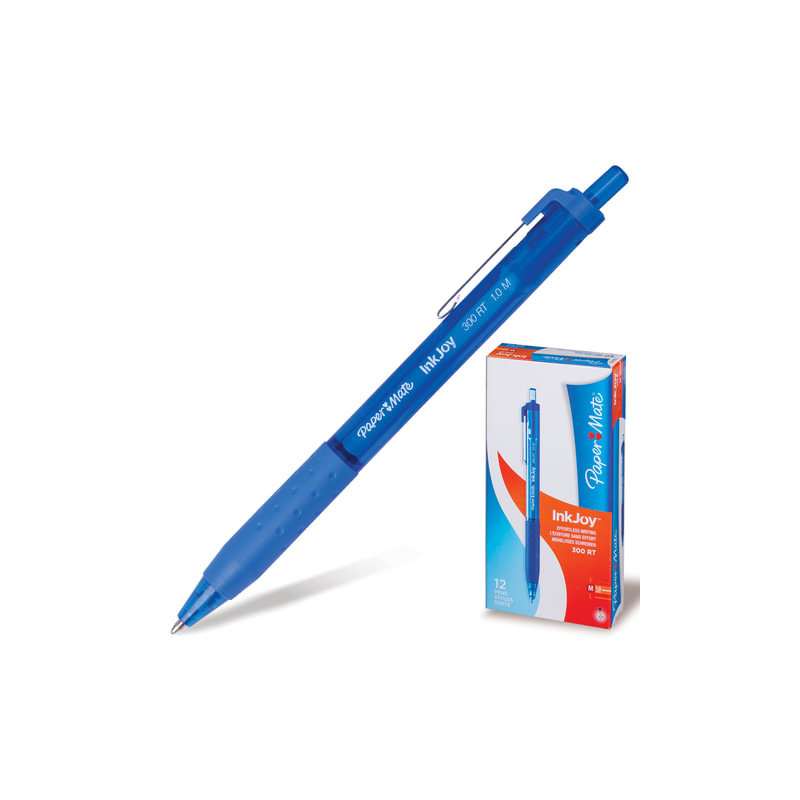 Ручка шариковая автоматическая Paper Mate "Inkjoy 300 RT", узел 1,2 мм, линия 1 мм, синяя, S0959920