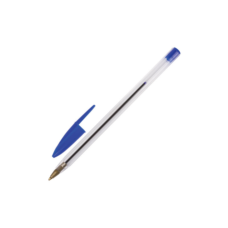Ручка шариковая STAFF корпус прозрачный, узел 1 мм, линия письма 0,5 мм, синяя, 141672
