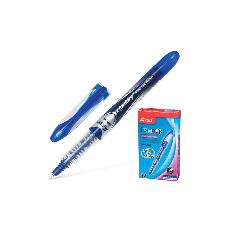Ручка-роллер Beifa (Бэйфа) "A Plus", корпус с печатью, узел 0,5 мм, линия 0,33 мм, синяя, RX302602-BL
