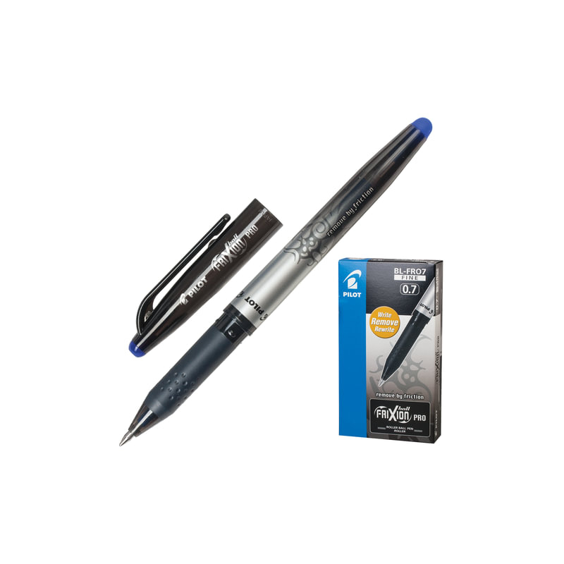 Ручка стираемая гелевая Pilot "Frixion Pro", корпус с печатью, узел 0,7 мм, линия 0,35 мм, синяя, BL-FRO-7