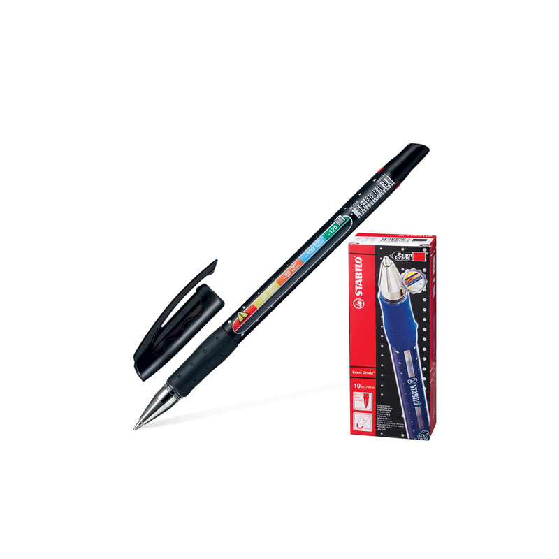 Ручка шариковая Stabilo "Exam Grade", корпус черный, узел 0,8 мм, линия 0,4 мм, черная, 588/G-46