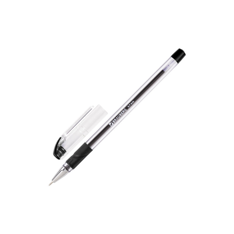 Ручка шариковая масляная BRAUBERG "Max-Oil", игольчатый узел 0,7 мм, линия 0,35 мм, черная, 142142