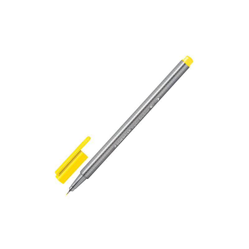 Ручка капиллярная STAEDTLER "Triplus Fineliner", трехгранная, толщина письма 0,3 мм, желтая, 334-1