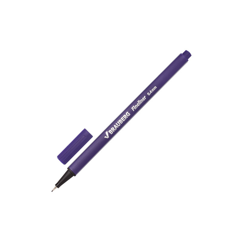 Ручка капиллярная BRAUBERG "Aero", трехгранная, металлический наконечник, 0,4 мм, фиолетовая, 142255