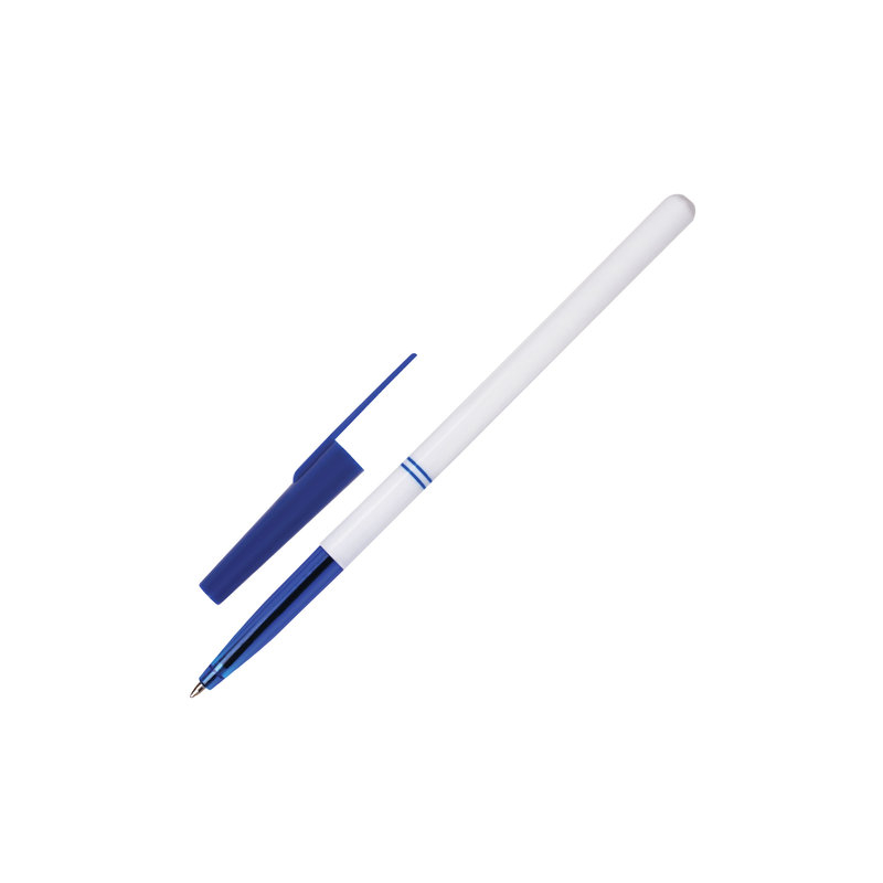 Ручка шариковая STAFF "Офисная", корпус белый, узел 0,7 мм, линия 0,35 мм, синяя, 142286