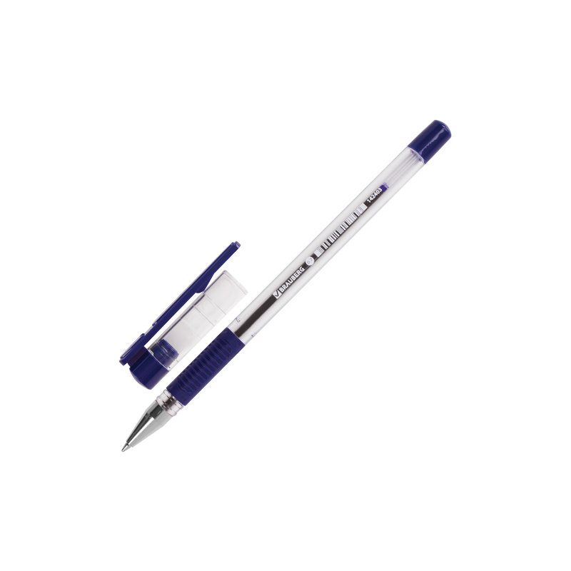 Ручка шариковая BRAUBERG "X-Writer", узел 0,7 мм, линия 0,35 мм, резиновый упор, синяя, 142403