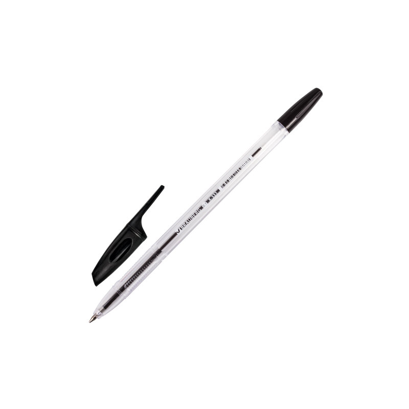 Ручка шариковая BRAUBERG "X-333", корпус прозрачный, узел 0,7 мм, линия 0,35 мм, черная, 142406