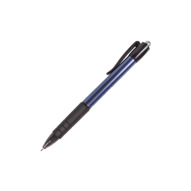 Ручка шариковая масляная автоматическая BRAUBERG "Trace", узел 0,7 мм, линия 0,35 мм, резиновый упор, синяя, 142415