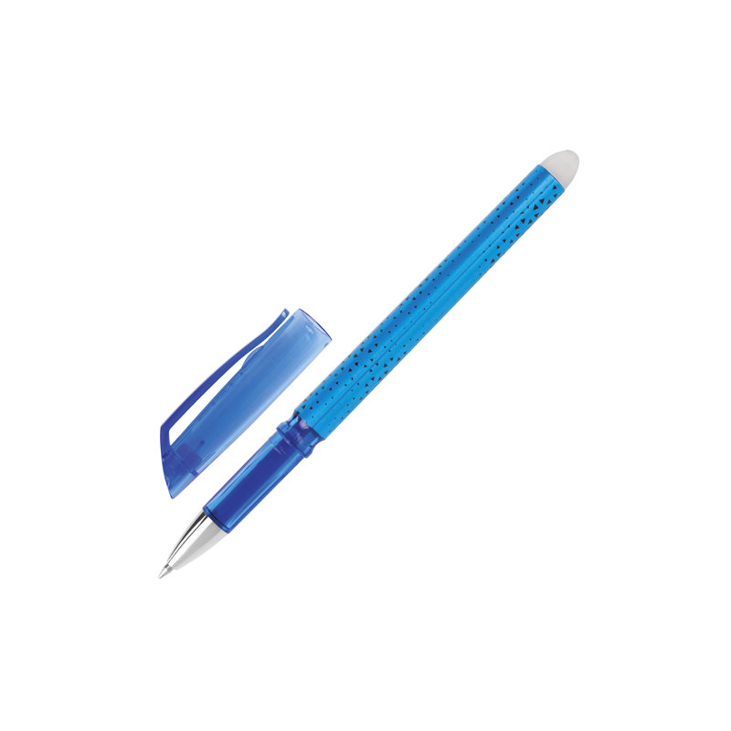 Ручка стираемая гелевая STAFF хромированные детали, узел 0,5 мм, линия 0,35 мм, синяя, 91