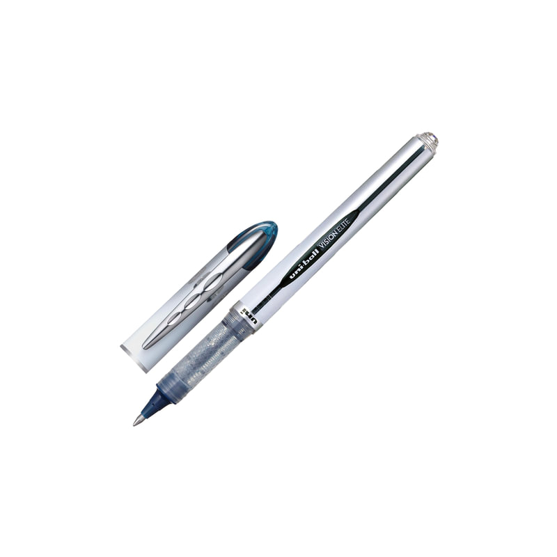 Ручка-роллер UNI -BALL "Vision Elite", корпус серый, узел 0,8 мм, линия 0,6 мм, синяя, UB-200(08)BLUE