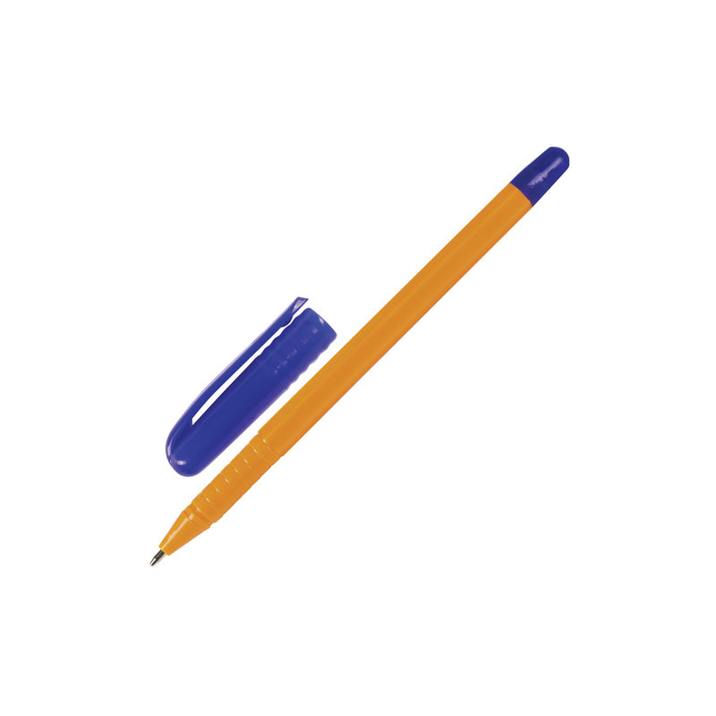 Ручка шариковая STAFF шестигранная, оранжевый корпус, узел 1 мм, линия 0,5 мм, синяя, BP104