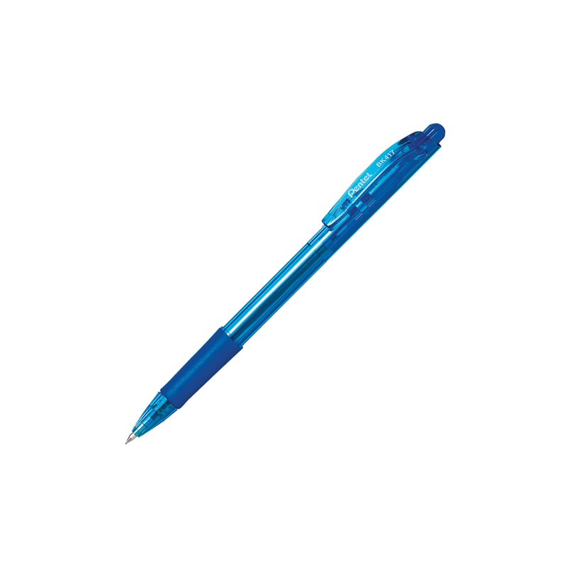 Ручка шариковая масляная автоматическая PENTEL Fine Line, узел 0,7 мм, линия 0,27 мм, синяя, BK417-CN