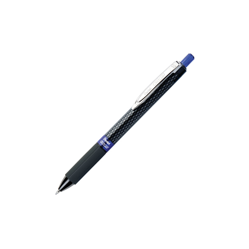 Ручка гелевая автоматическая PENTEL "Oh!Gel", узел 0,7 мм, линия 0,35 мм, резиновый упор, синяя, K497-CN