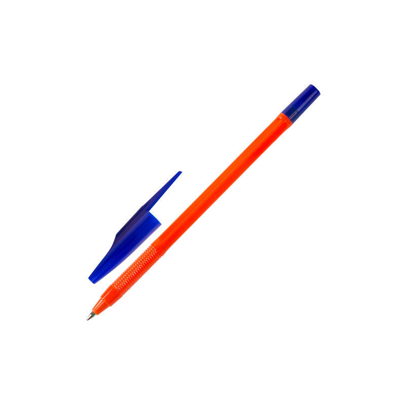Ручка шариковая масляная STAFF "Flare", корпус оранжевый, узел 1 мм, линия 0,7 мм, синяя, 142679