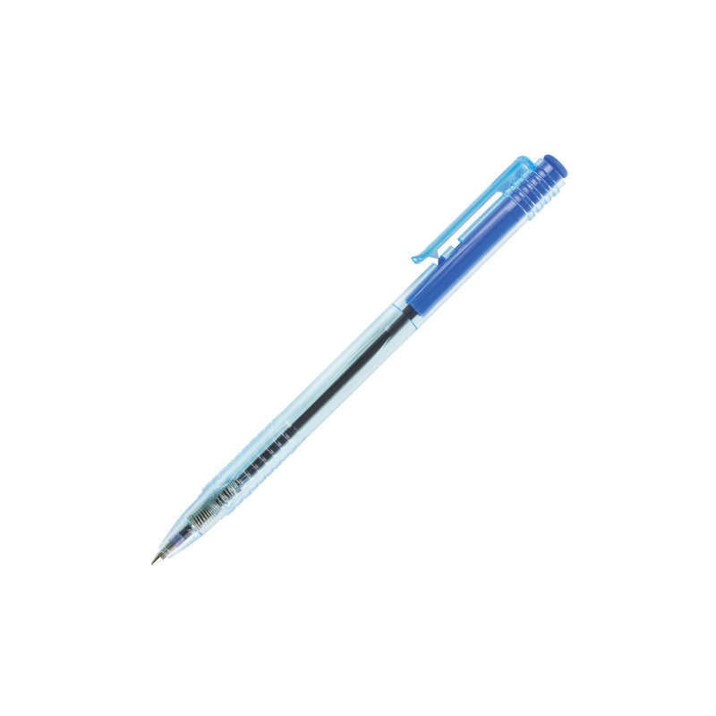 Ручка шариковая масляная автоматическая BRAUBERG "Click Blue", тонированный корпус, узел 1 мм, линия 0,7 мм, синяя, OBPR136