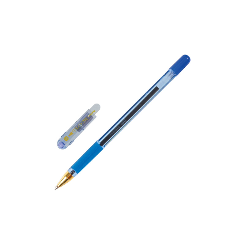 Ручка шариковая масляная MunHwa "MC Gold", корпус тонированный синий, узел 0,7 мм, линия 0,5 мм, синяя, BMC07-02